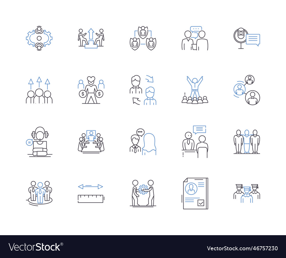 Workmates outline icons collection colleagues Vector Image