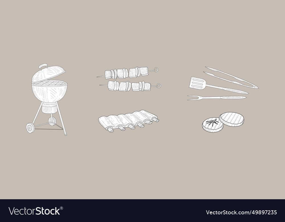 Barbecue hand drawn element and ingredient