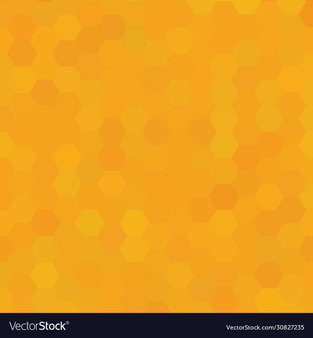 Bright orange color background hexagon pattern