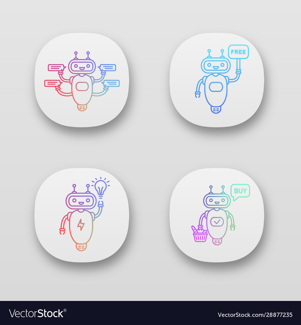 Chatbots app icons set