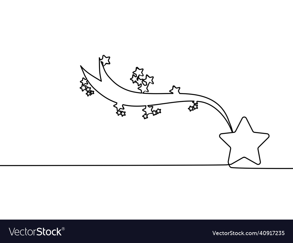 Draw a continuous line of stars shining meteor