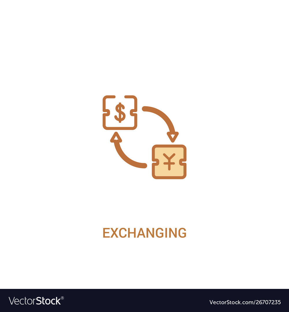 Exchanging concept 2 colored icon simple line vector image Exchanging concept 2 colored icon simple line