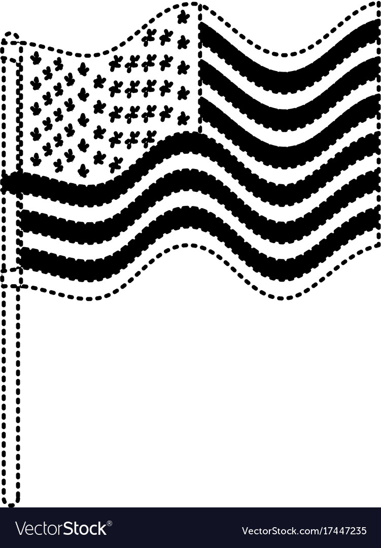 Flag united states of america in flagpole waving