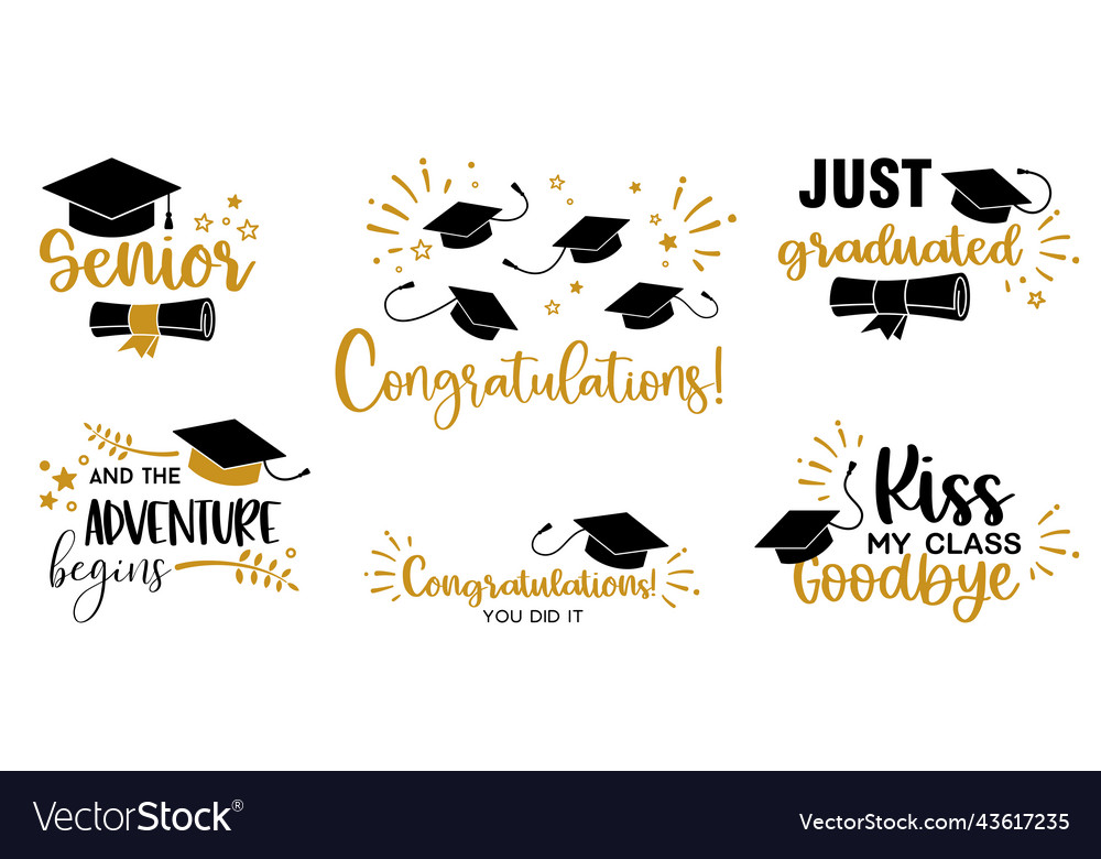 Graduation congratulations at school university Vector Image