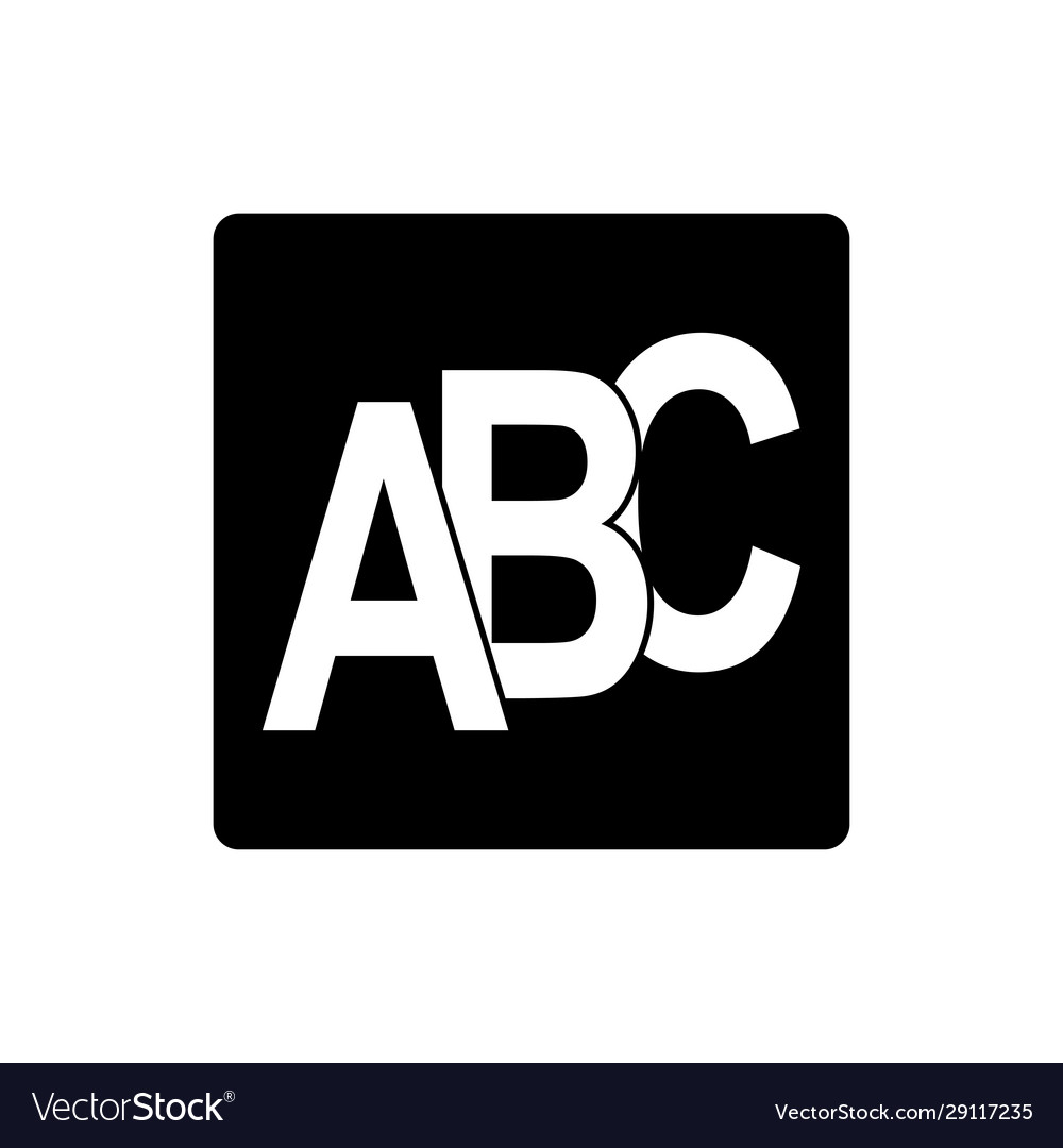 Letters a b and c on cube simple design
