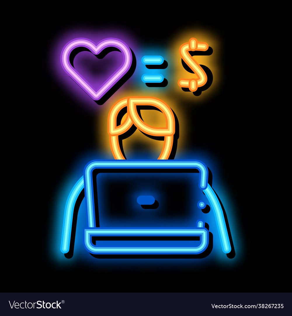 Love equals money search engine optimization neon vector image Love equals money search engine optimization neon