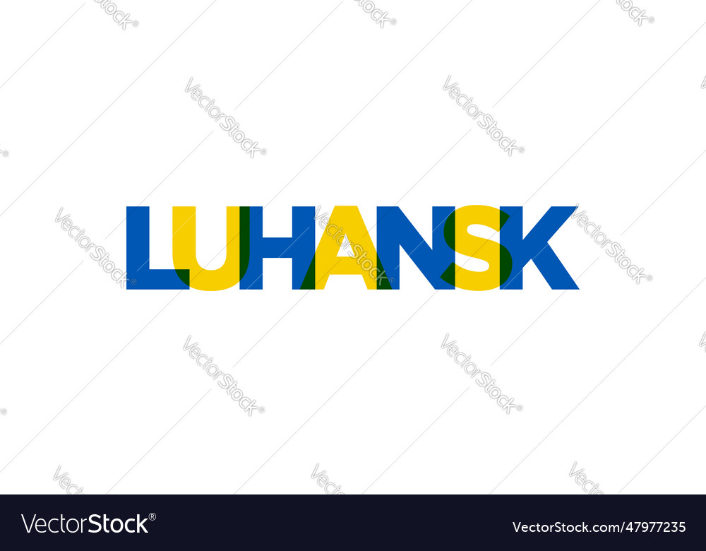 Luhansk in the ukraine emblem design features Vector Image
