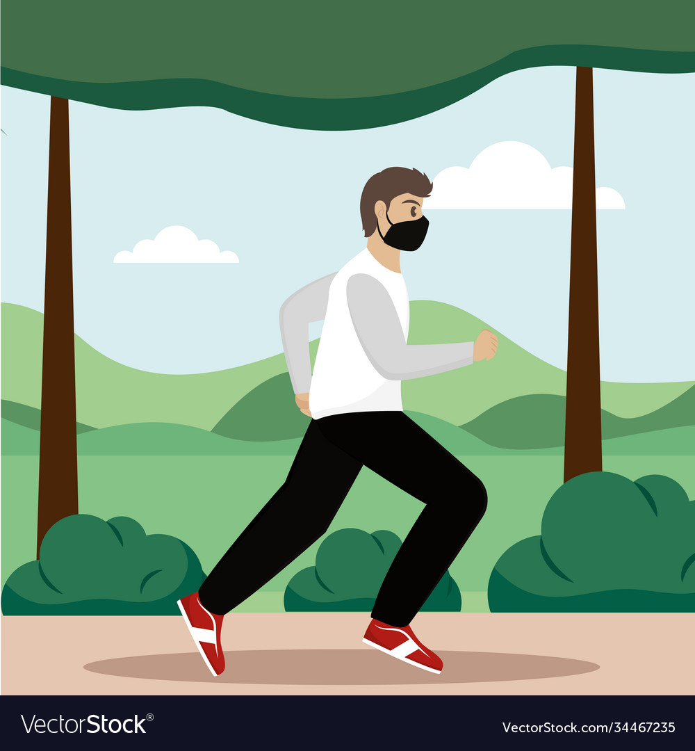 Man walk exercise Vector Image Man walk exercise