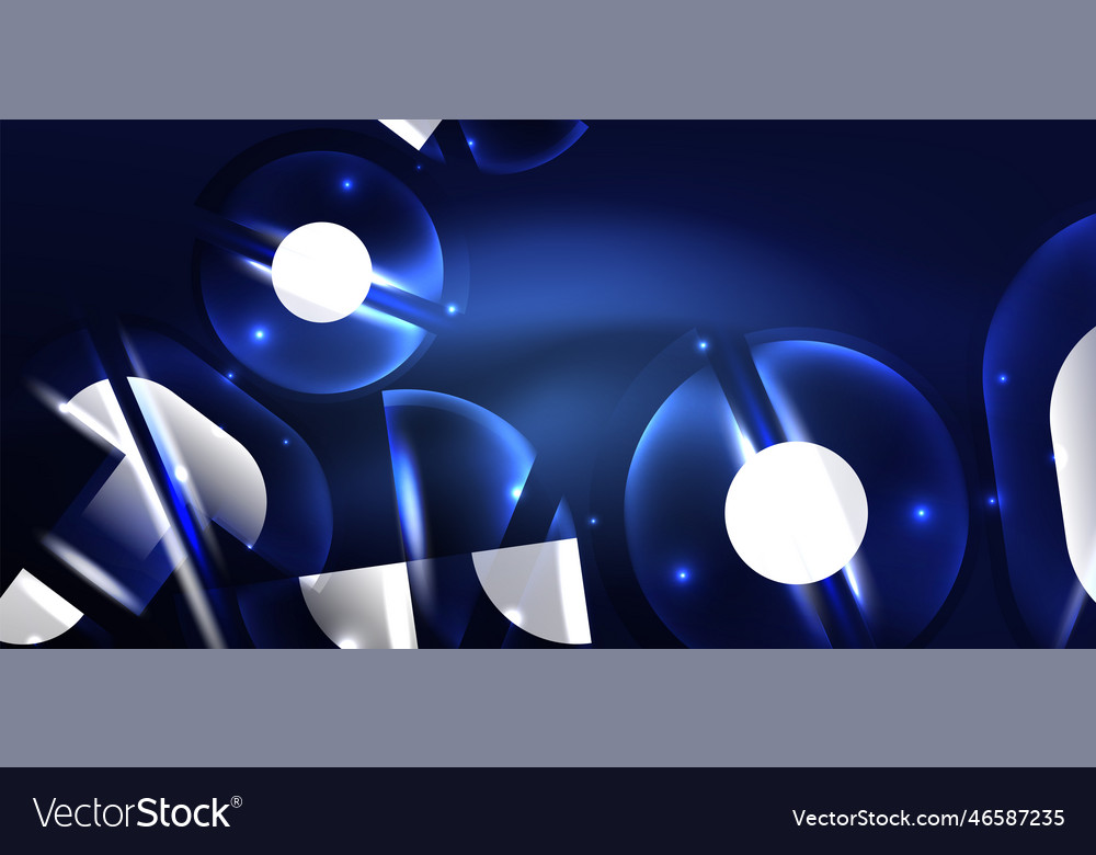 Neon round shapes lines and triangle elements hi Vector Image Neon round shapes lines and triangle elements hi