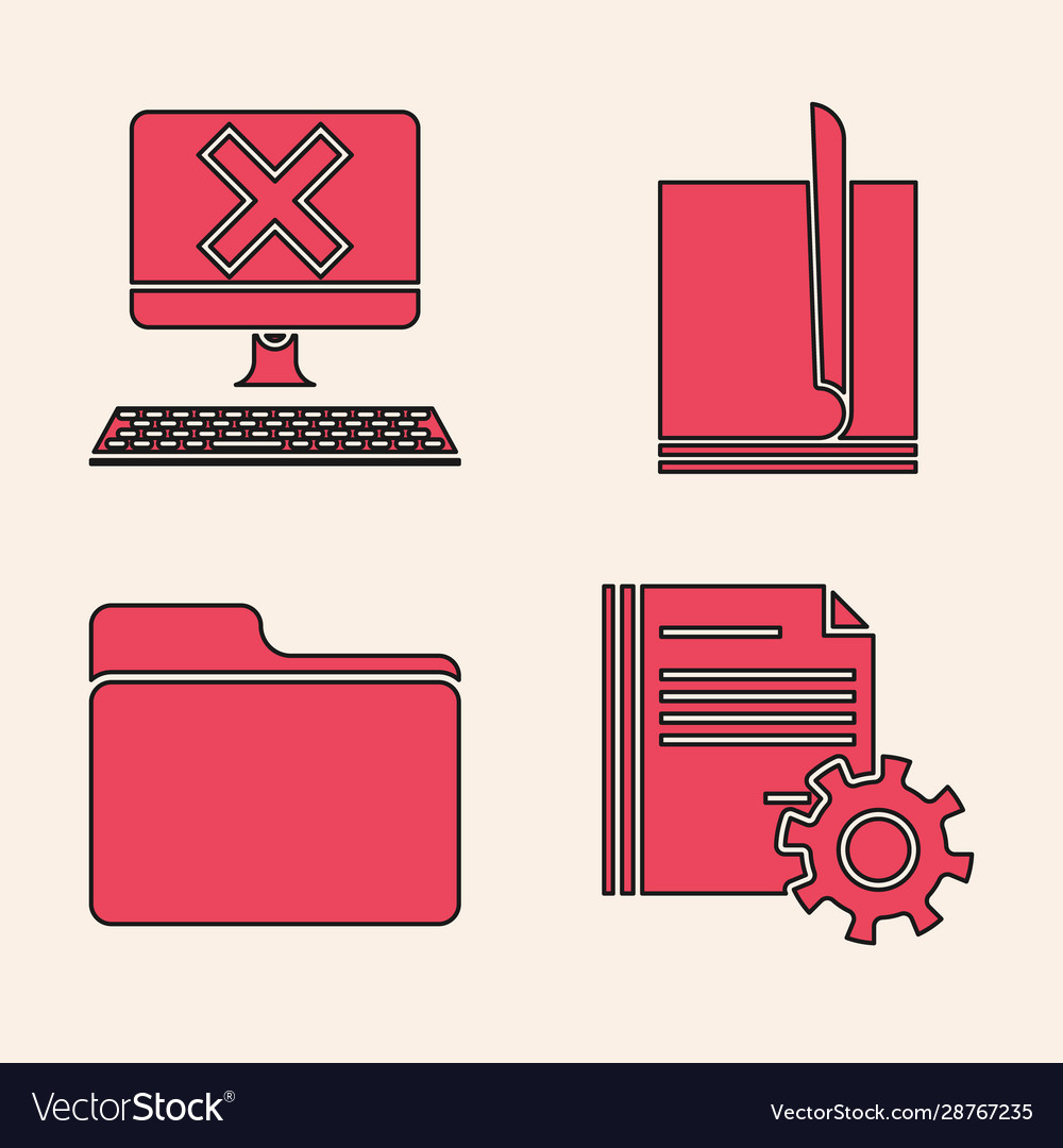 Set document settings with gears computer vector image Set document settings with gears computer
