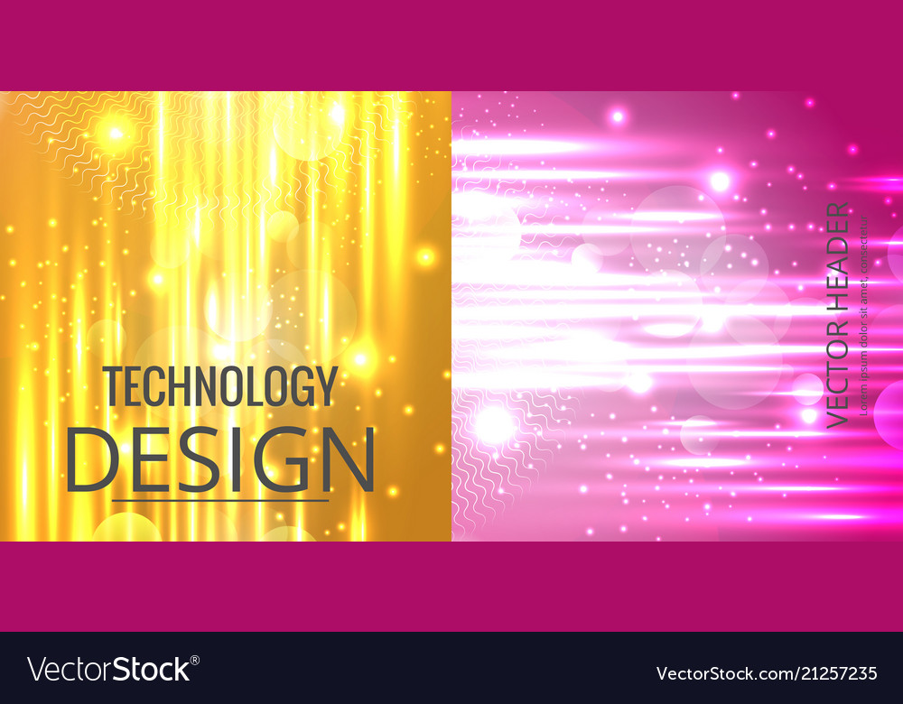 Set of abstract technology web banner Vector Image Set of abstract technology web banner