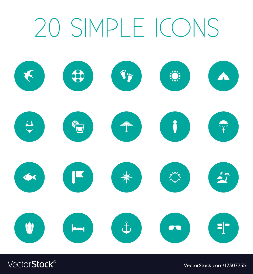 Set of simple seaside icons