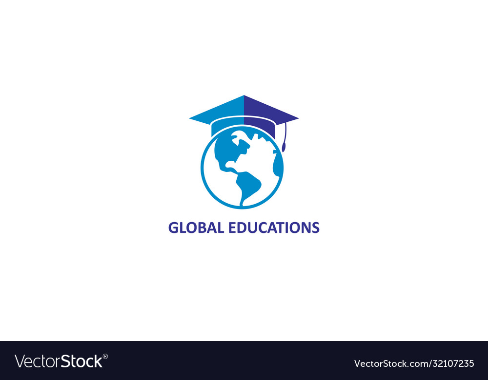 Simple creative globe with graduation hat