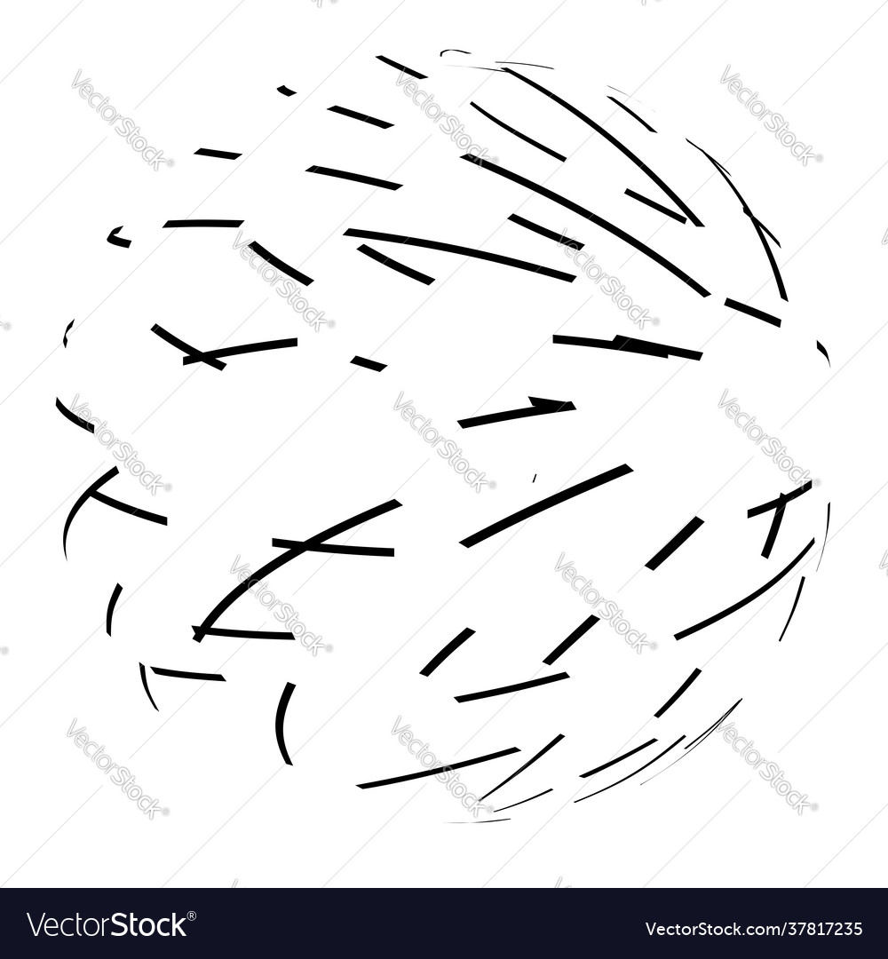 Sphere with random irregular lines icon symbol