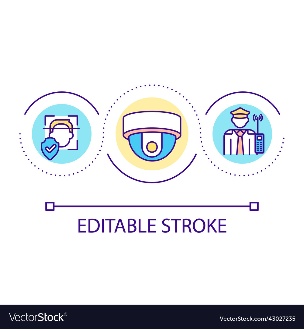 Surveillance system loop concept icon vector image Surveillance system loop concept icon