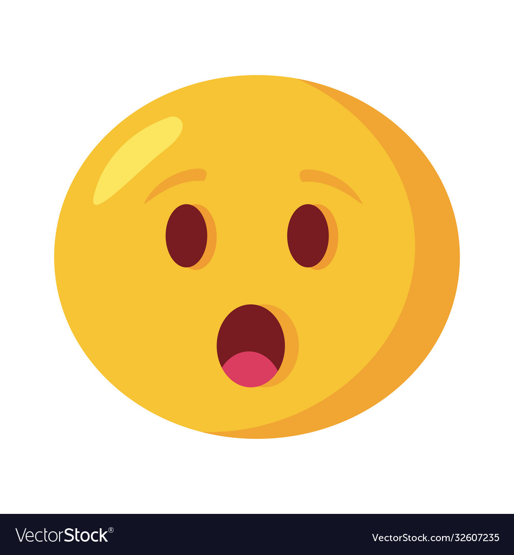 Terrified emoji face classic flat style icon