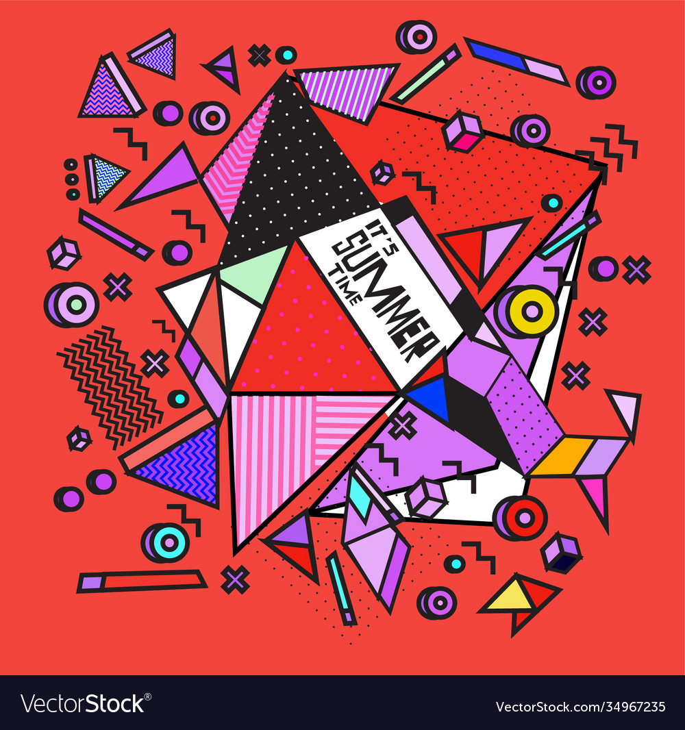 Triangle geometric forms for summer design event vector image Triangle geometric forms for summer design event