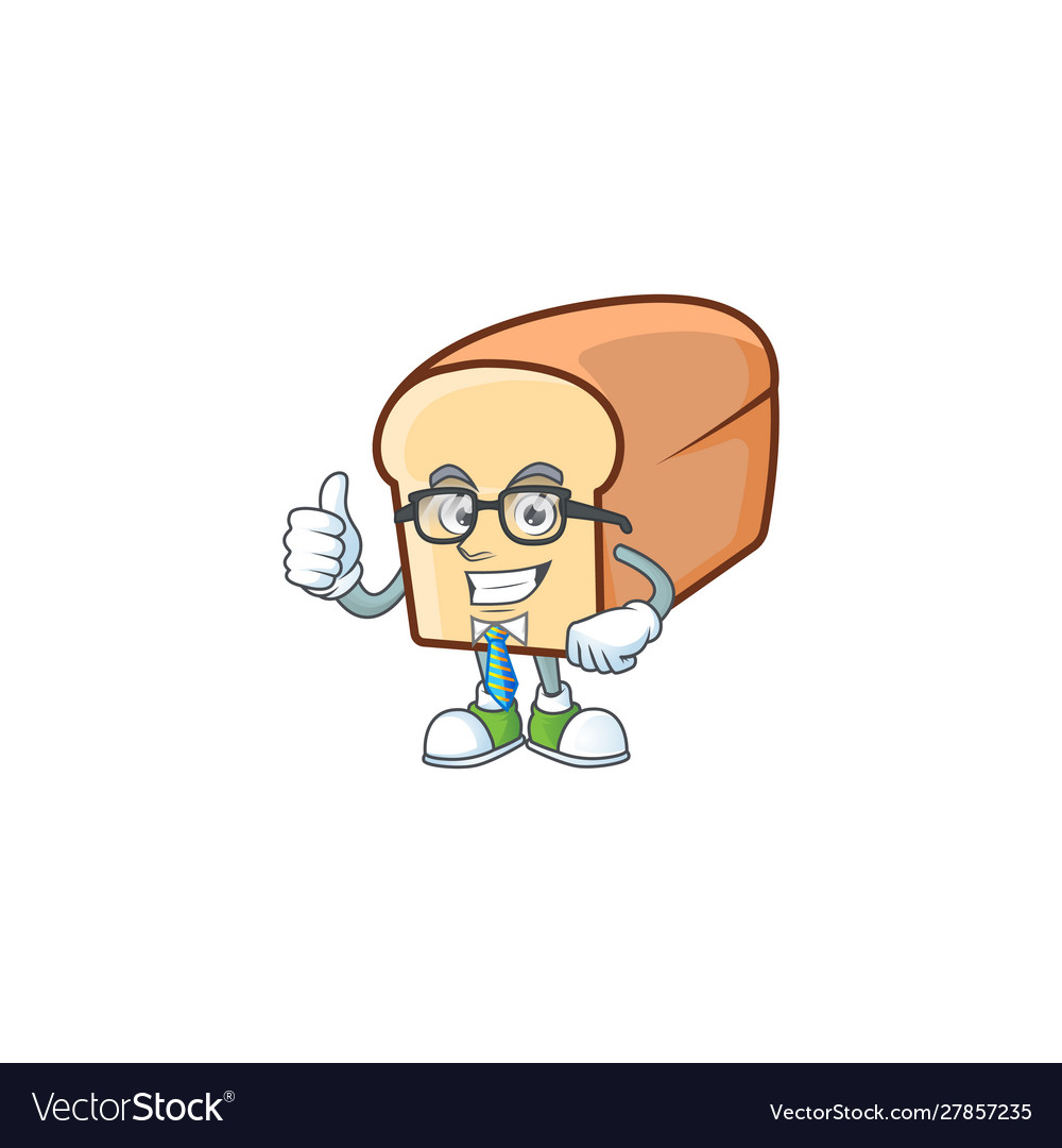 White bread with businessman cartoon character