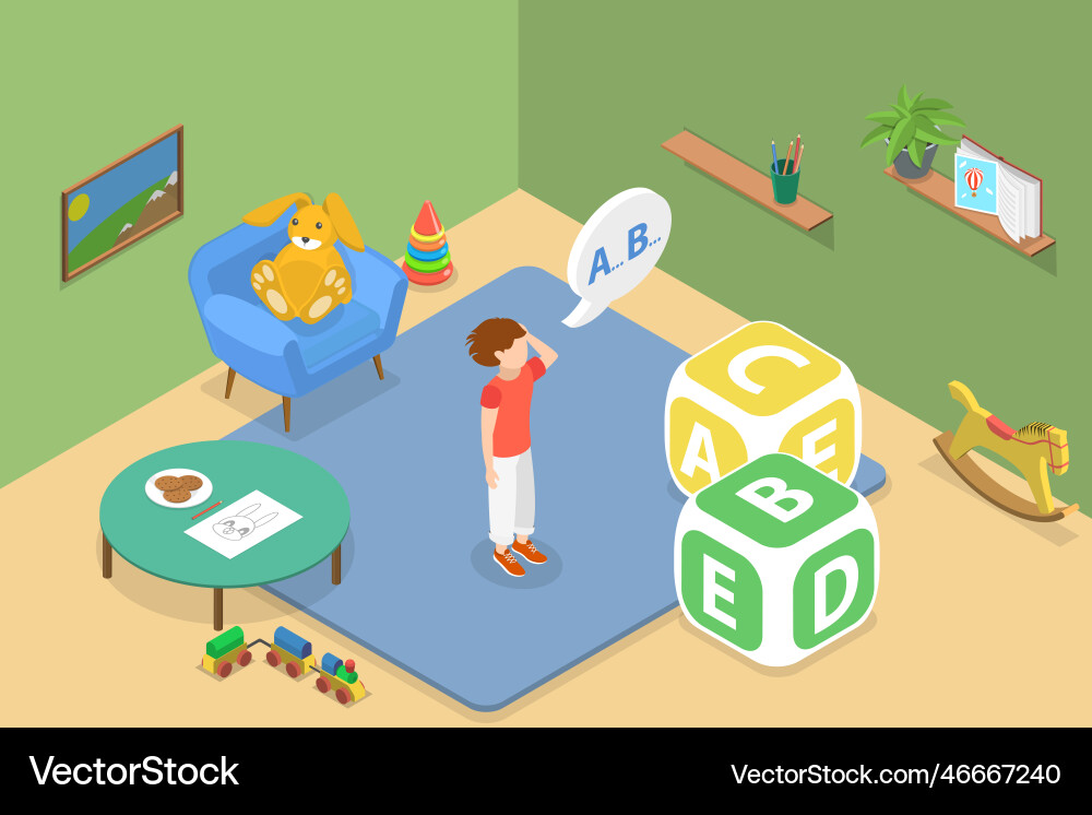 3d isometric flat conceptual Royalty Free Vector Image