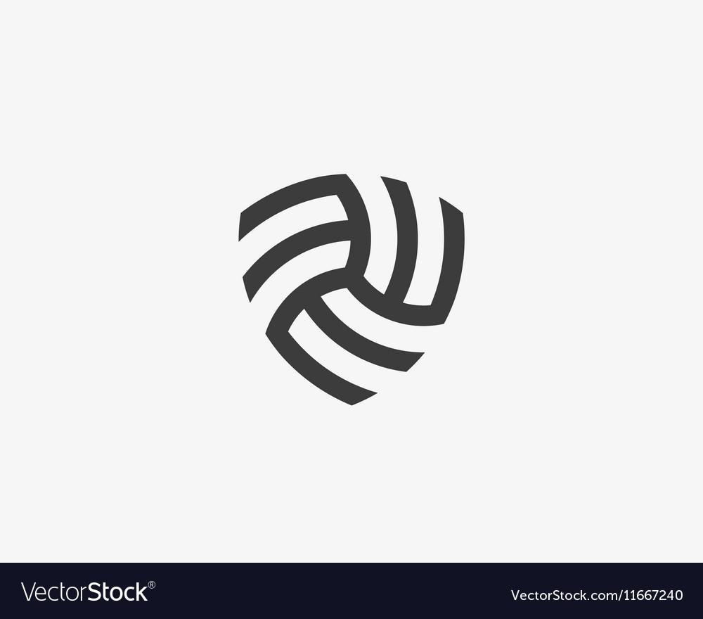 abstract linear infinity shield logo design vector image