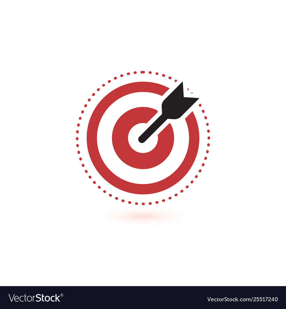 Arrow hit target icons flat winner symbol