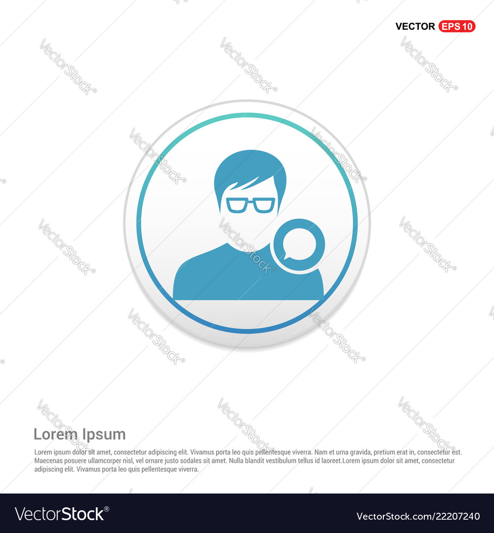 Chat user icon - white circle button vector image Chat user icon - white circle button
