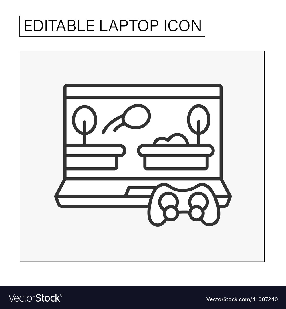 Computer line icon
