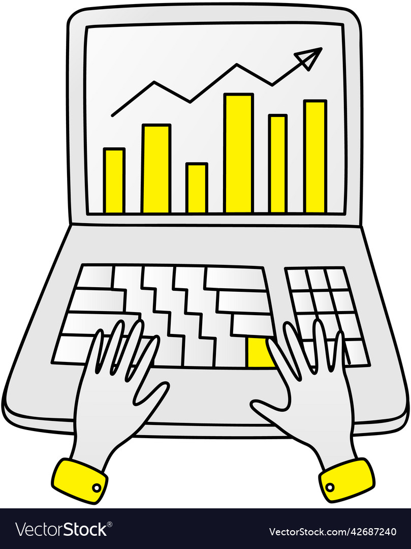 Computer program for analytics and statistics vector image Computer program for analytics and statistics