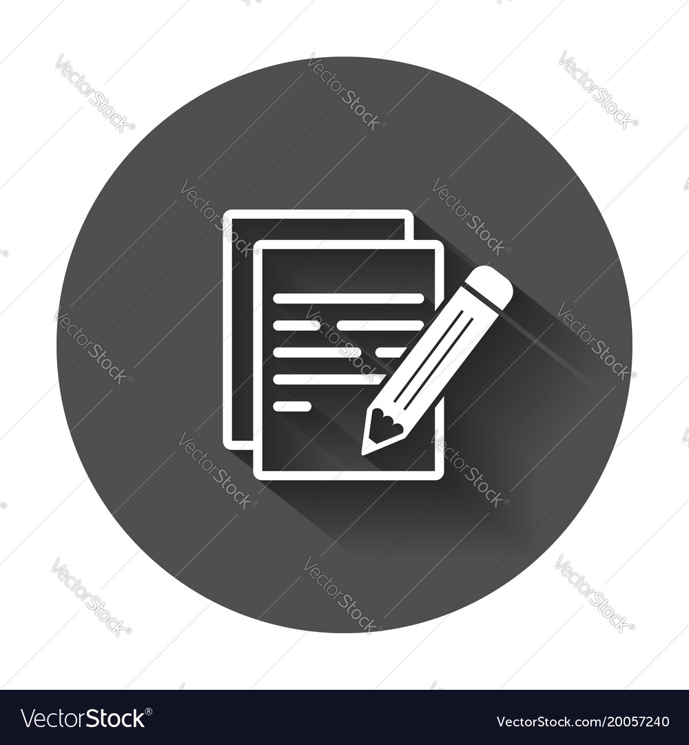 Document with pencil pictograph icon simple flat