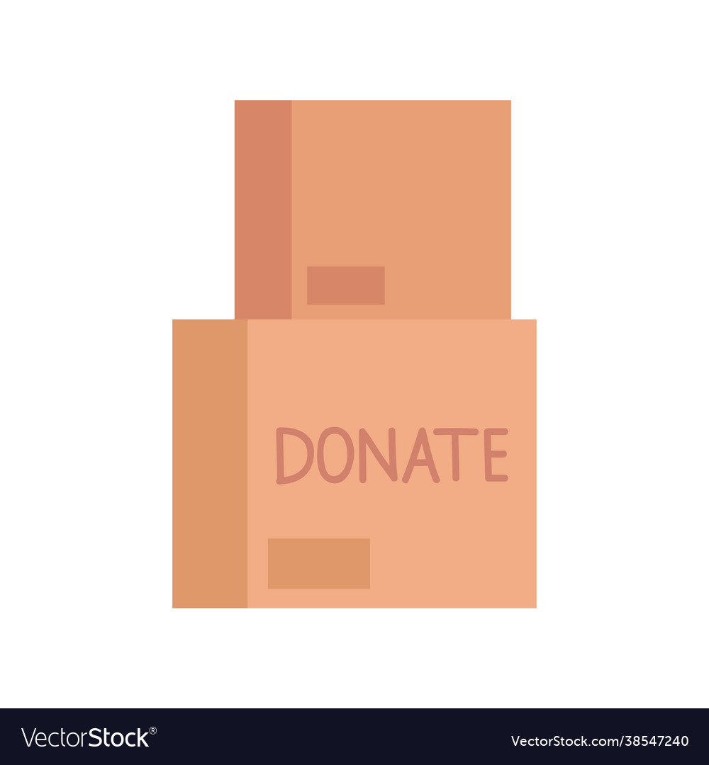 Donate boxes carton Royalty Free Vector Image VectorStock