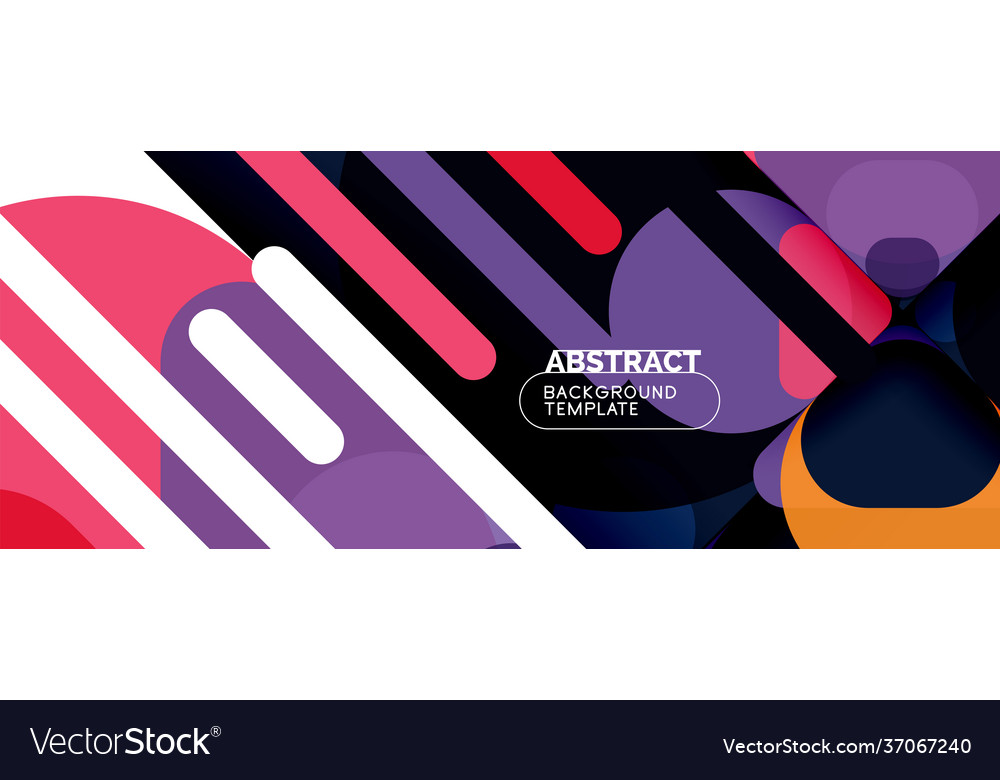 Flat geometric round shapes and dynamic lines vector image Flat geometric round shapes and dynamic lines