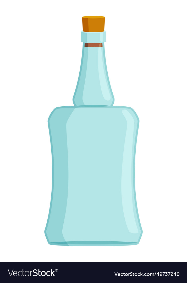 Glass bottle cartoon style icon Royalty Free Vector Image