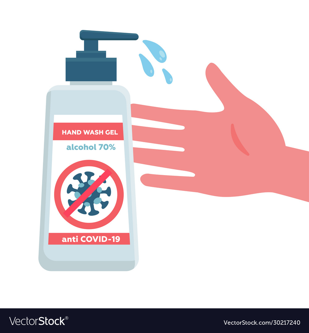 Hand sanitizer bottle for people washing hands Vector Image