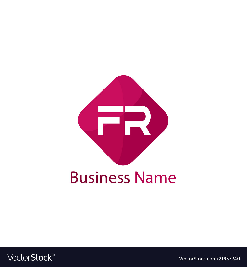 Initial letter fr logo template design