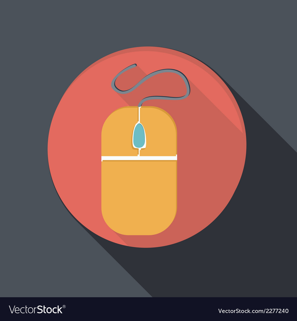 Paper flat icon with a shadow computer mouse