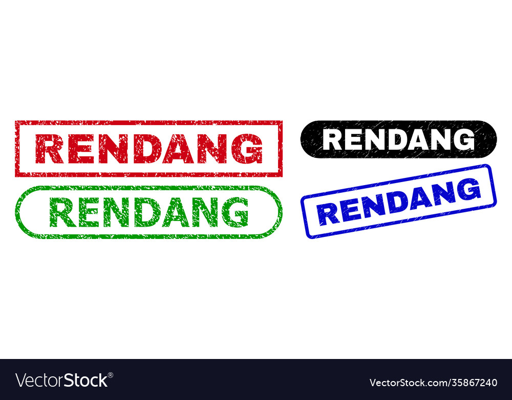 Rendang rectangle watermarks using rubber surface