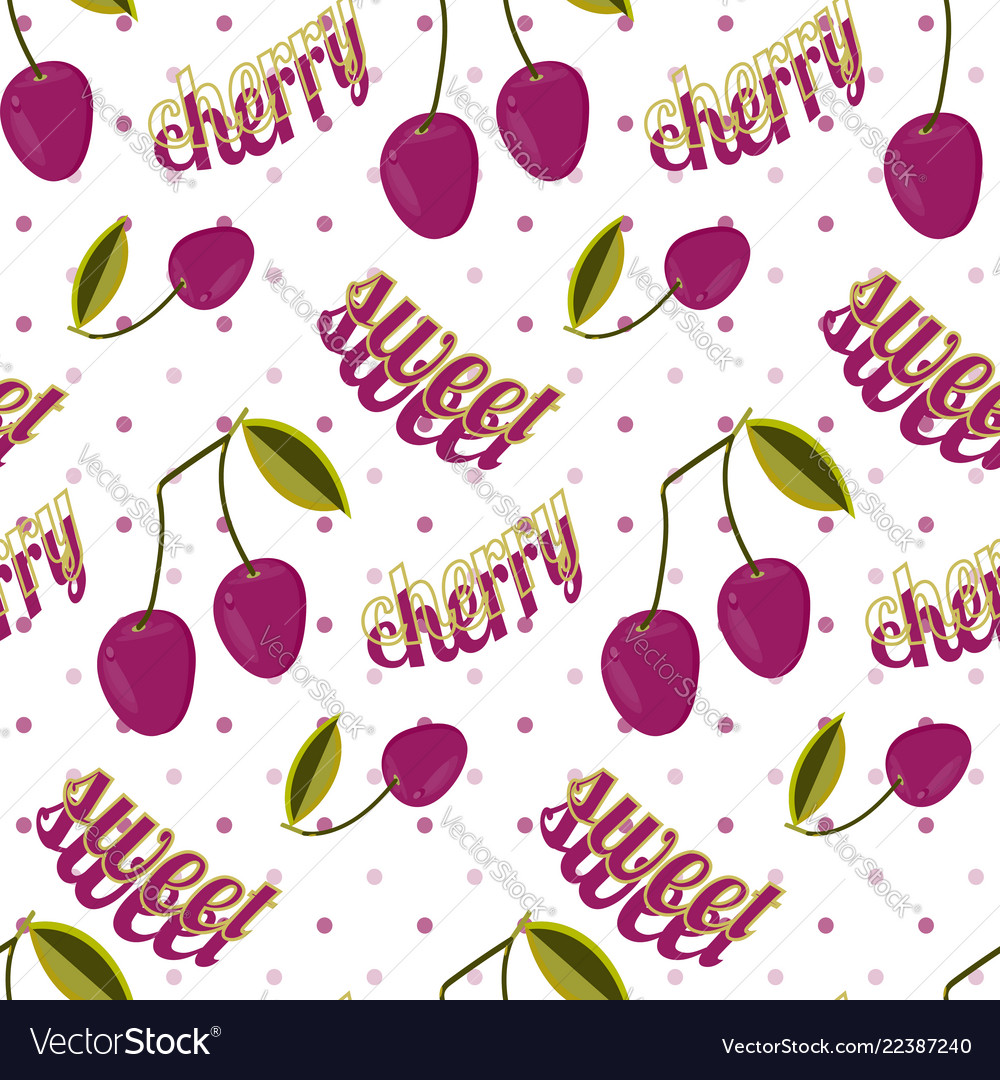 Seamless pattern with double cherry