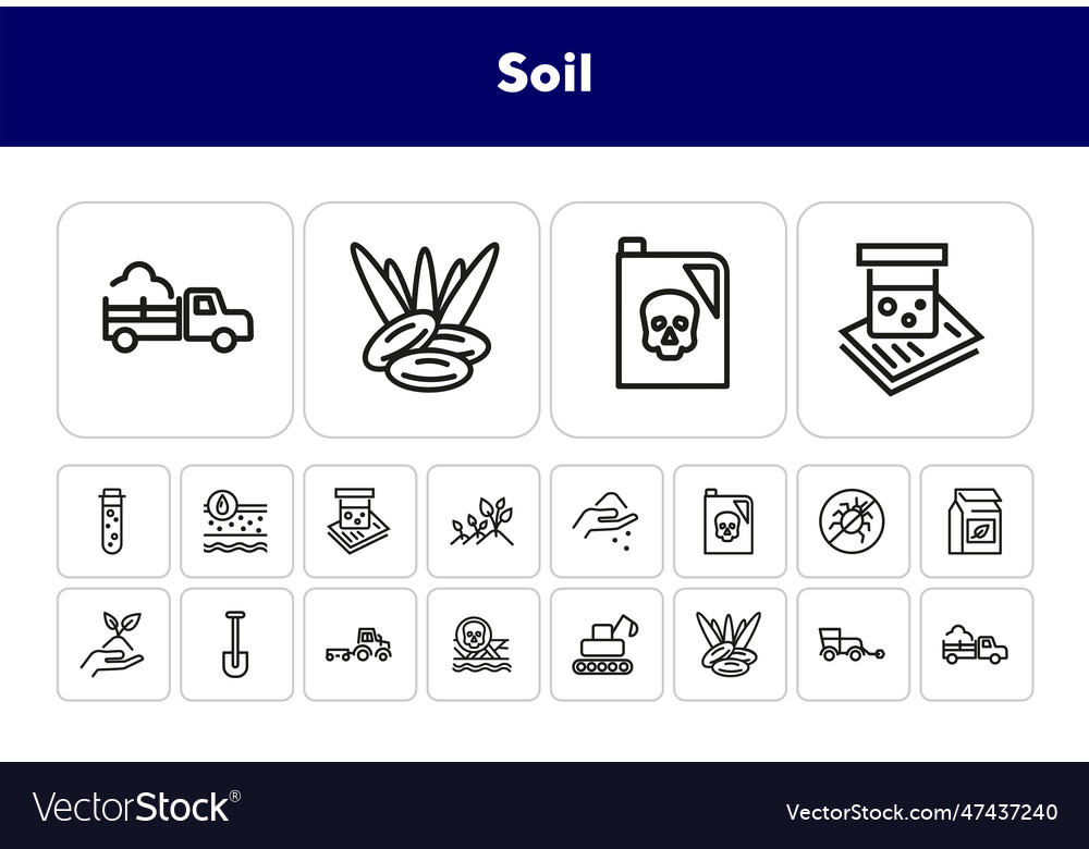 Soil line icon set