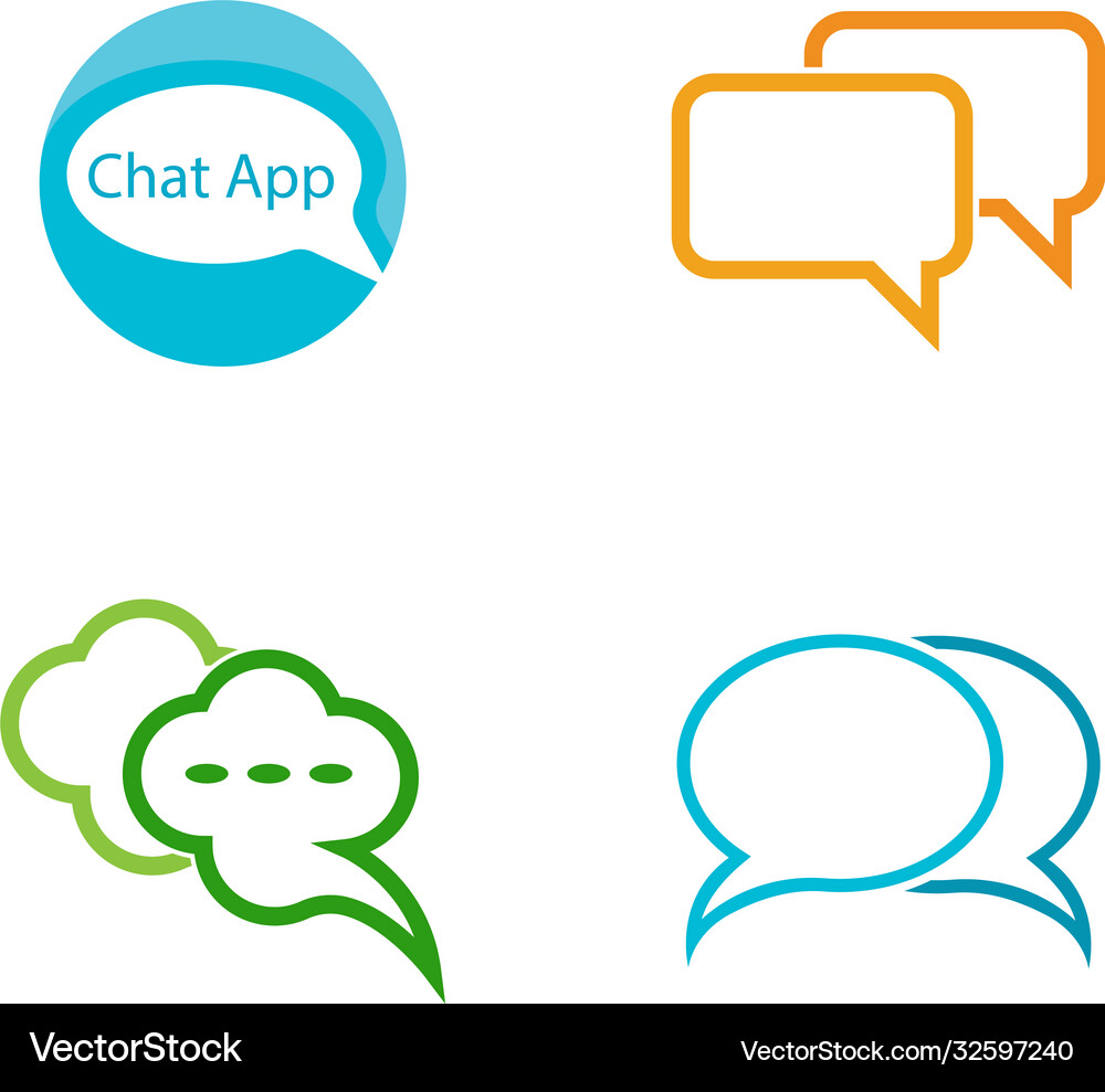 Speech bubble icon logo Royalty Free Vector Image