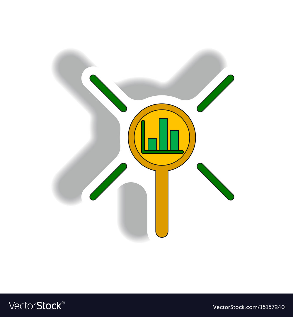 Statistic bar graph under magnifier