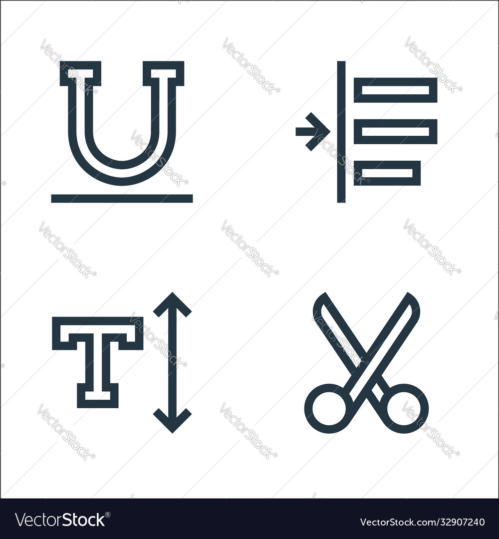 Text editor line icons linear set quality vector image Text editor line icons linear set quality