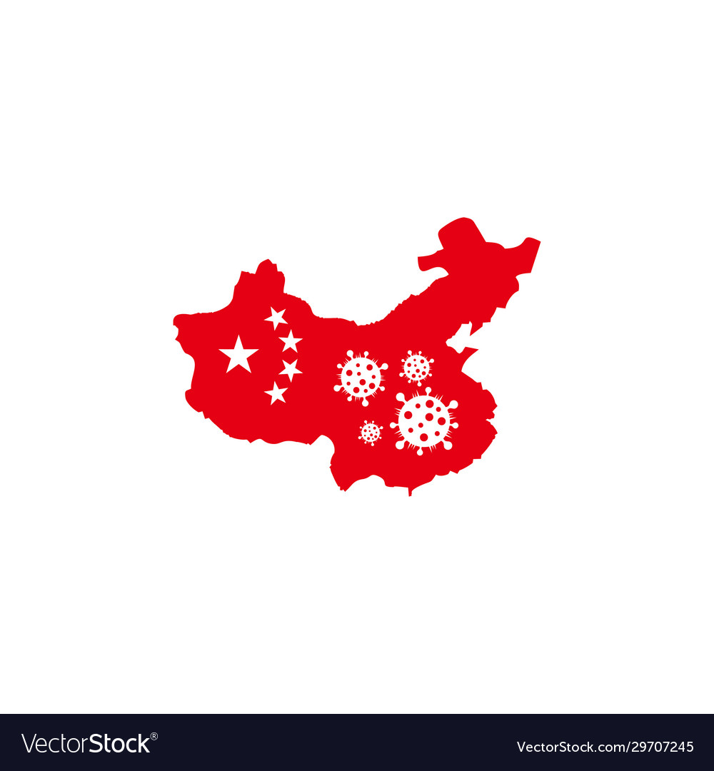 Abstract china flag corona virus epidemic symbol Vector Image