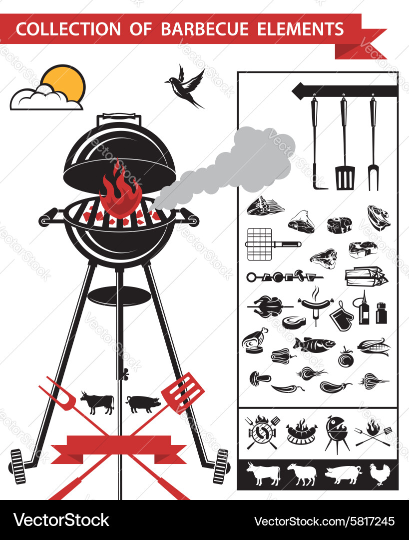 Barbecue set Royalty Free Vector Image - VectorStock