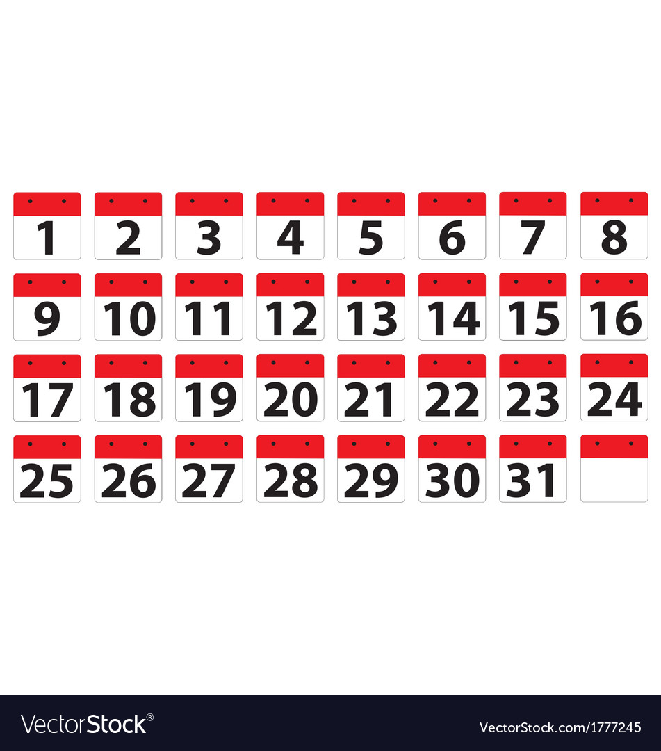 Calender dates Royalty Free Vector Image - VectorStock