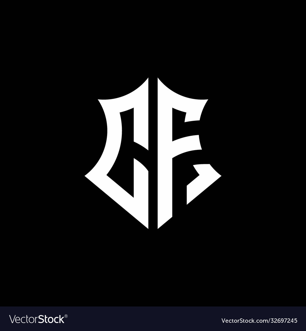Cf monogram logo with a sharp shield style