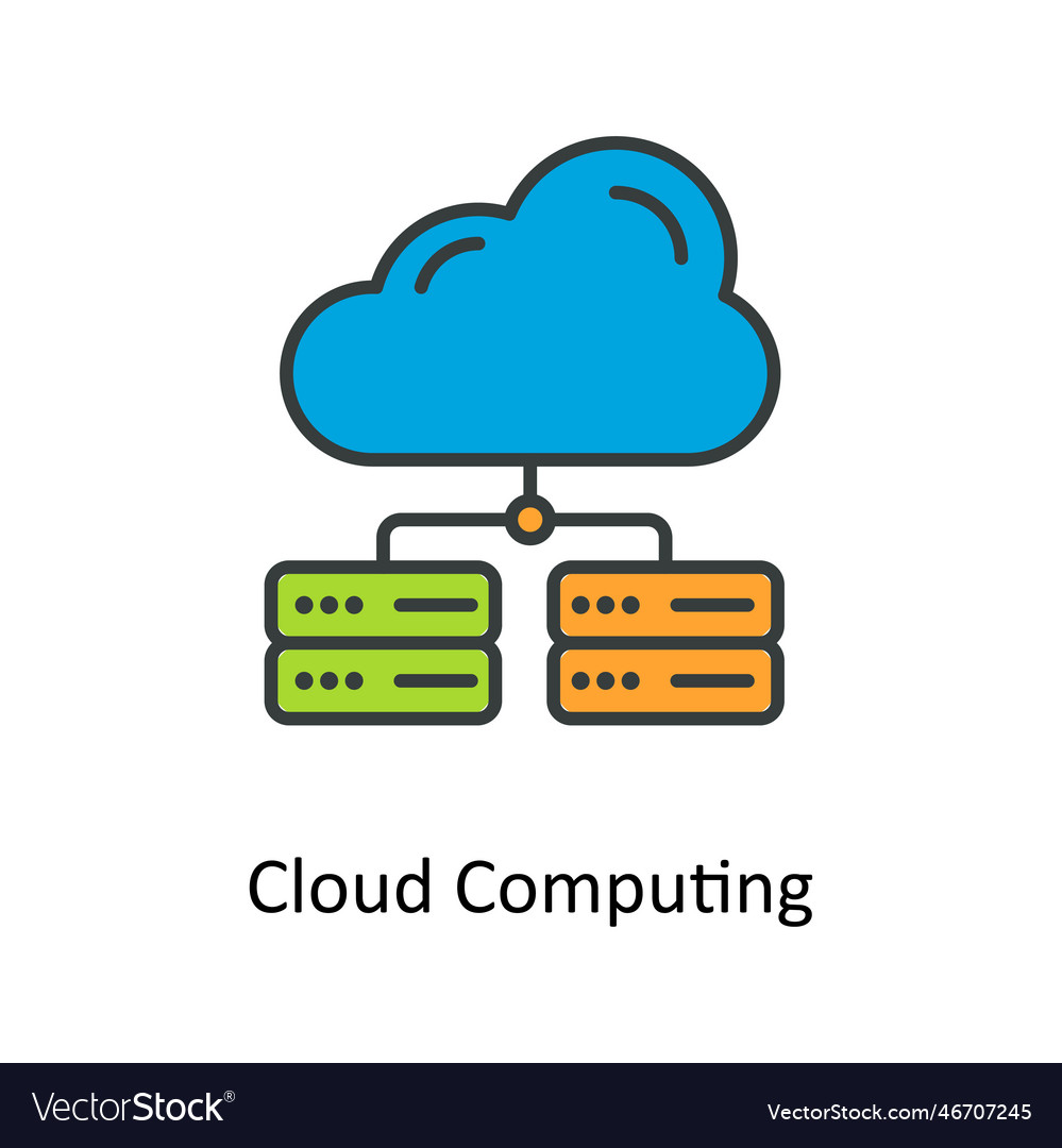Cloud computing fill outline icons simple