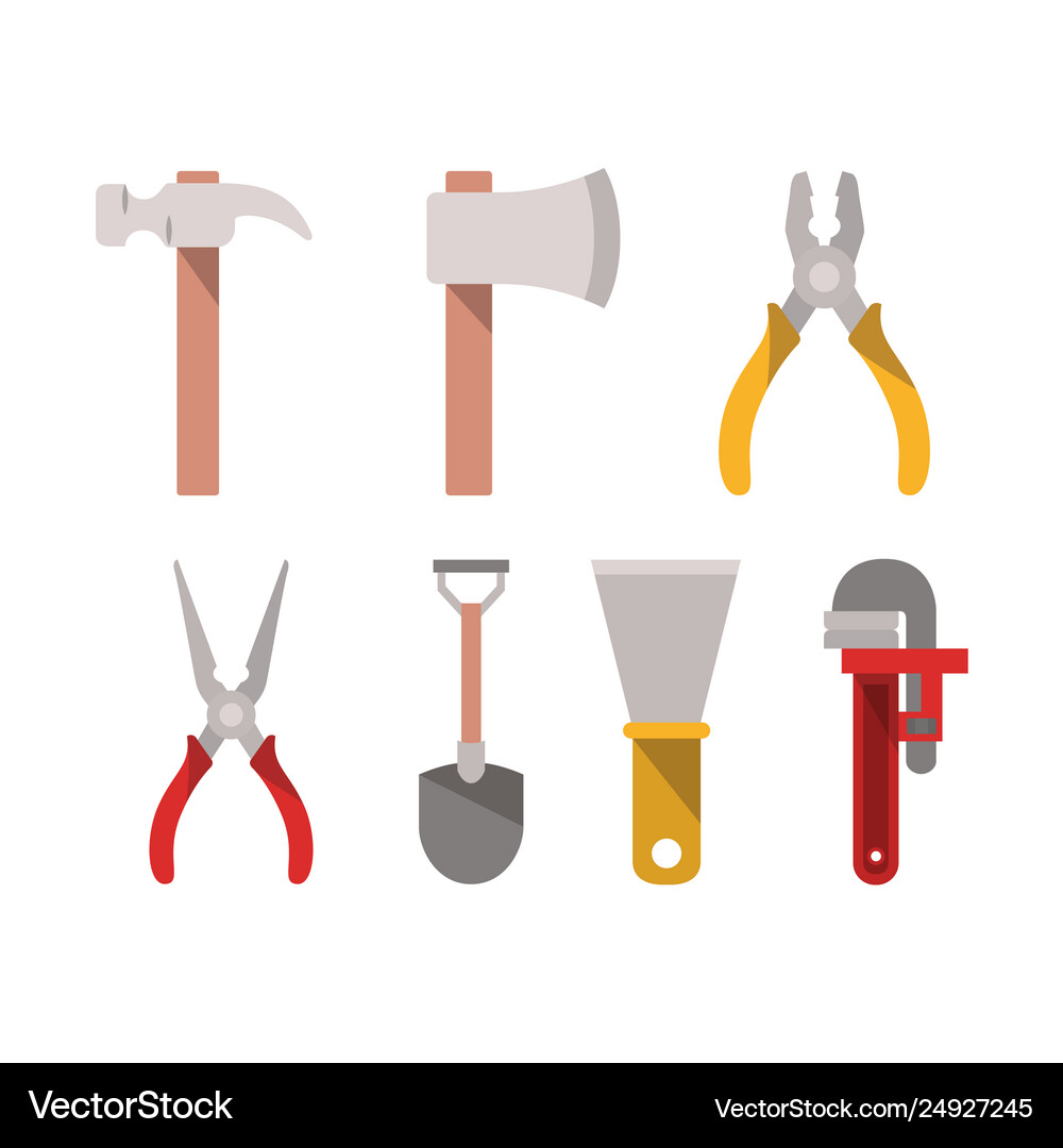 Construction tools set items Royalty Free Vector Image