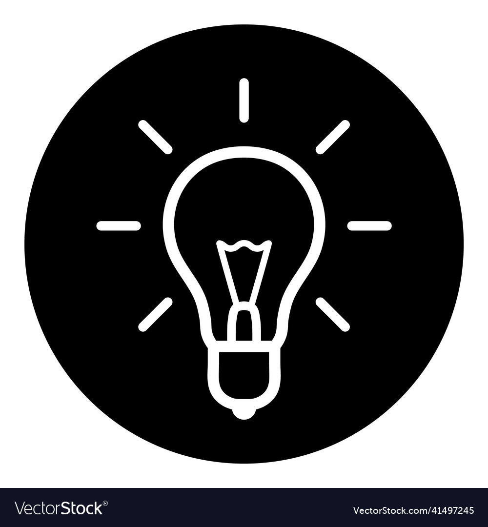 Lightbulb shine glyph flat icon isolated on white