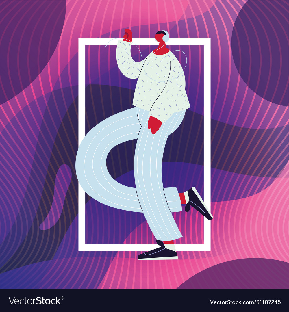 Man walking and dancing with style