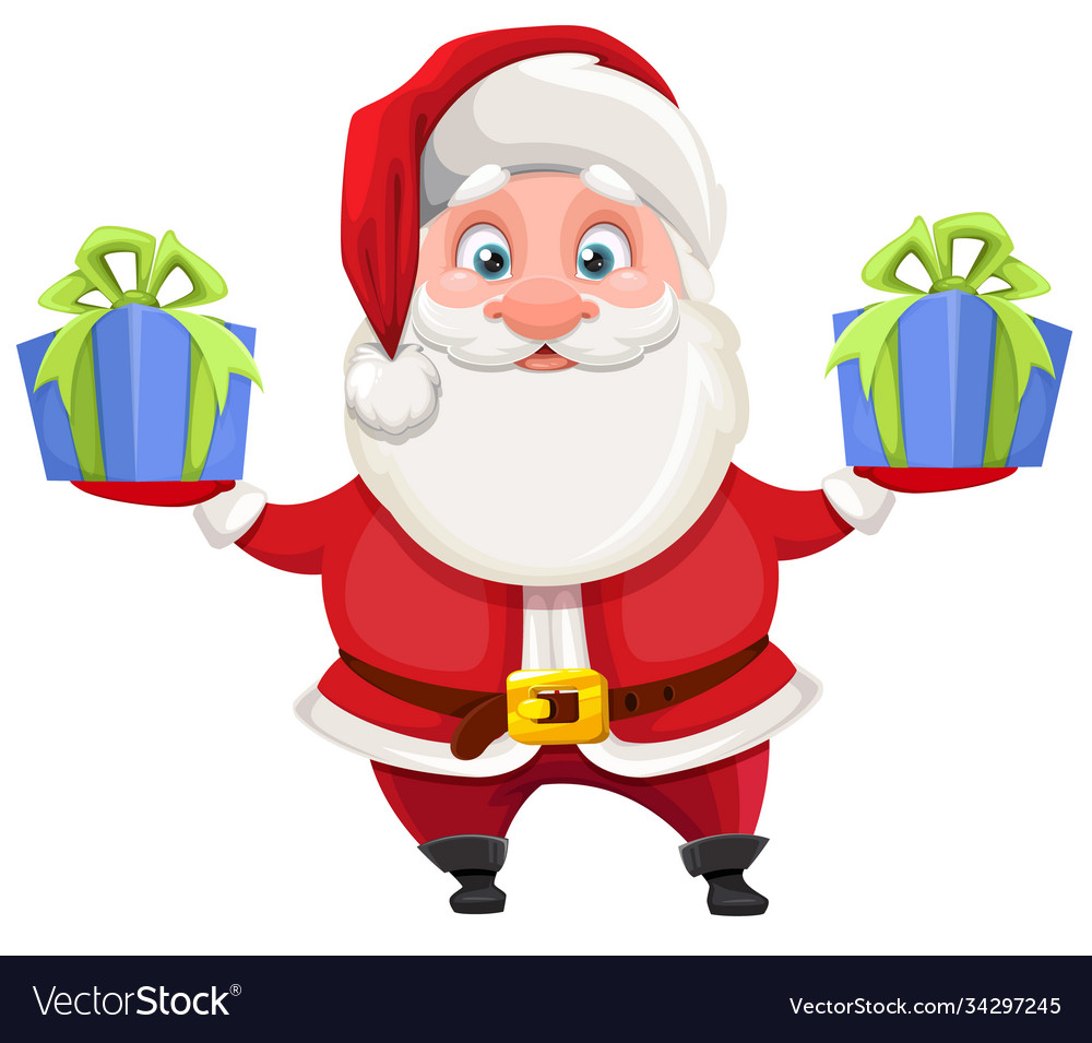 Merry christmas and happy new year santa claus Vector Image